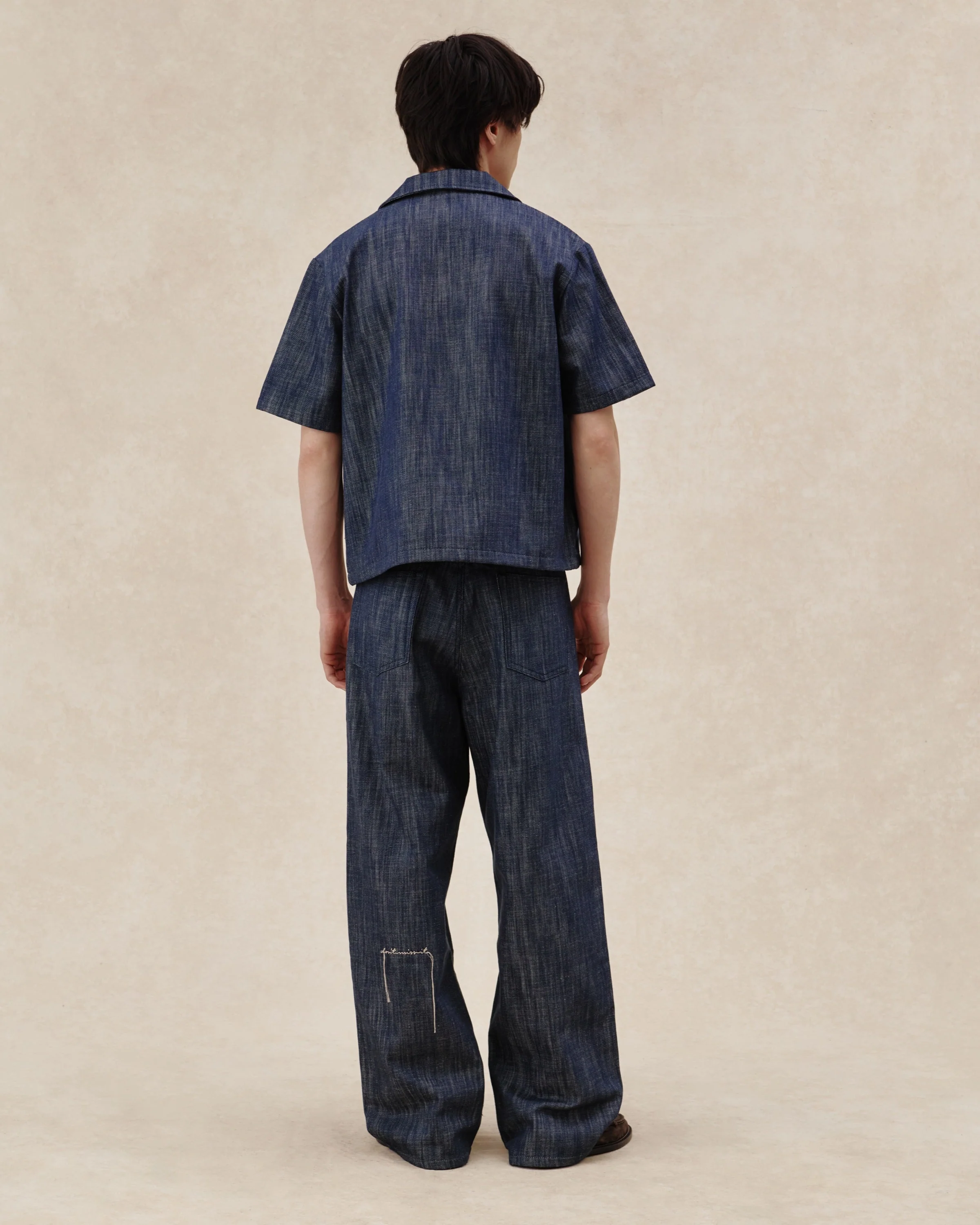 545 Lightweight Raw Denim Bowling Shirt - Image 3