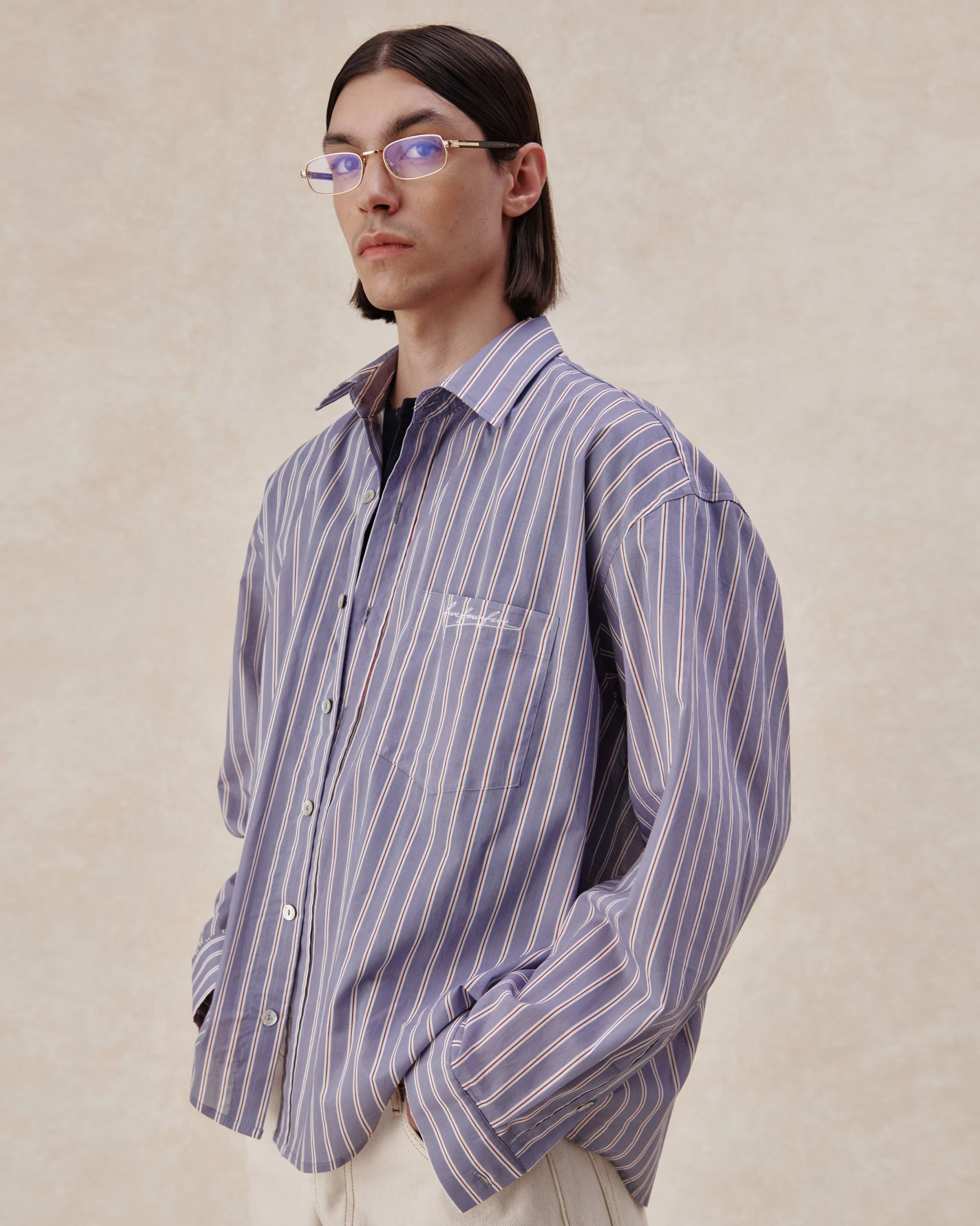 545 Ultralight Oversized Striped Shirt - Image 6